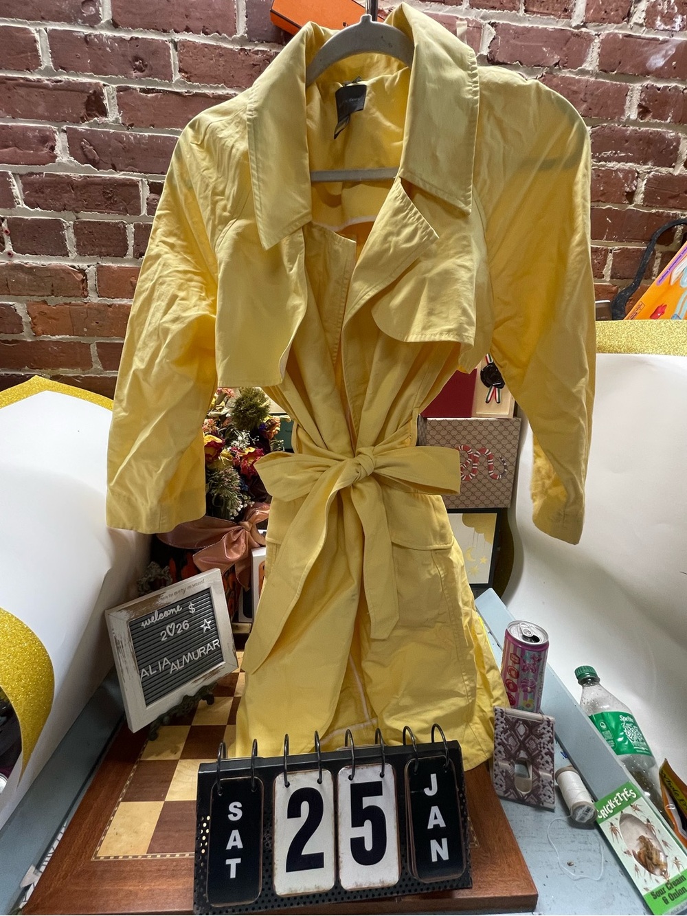 Kristin Davis  Yellow Trench Raincoat